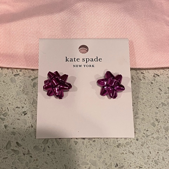NWT Kate Spade Pink Bourgeois Bow Stud Earrings - Picture 5 of 6